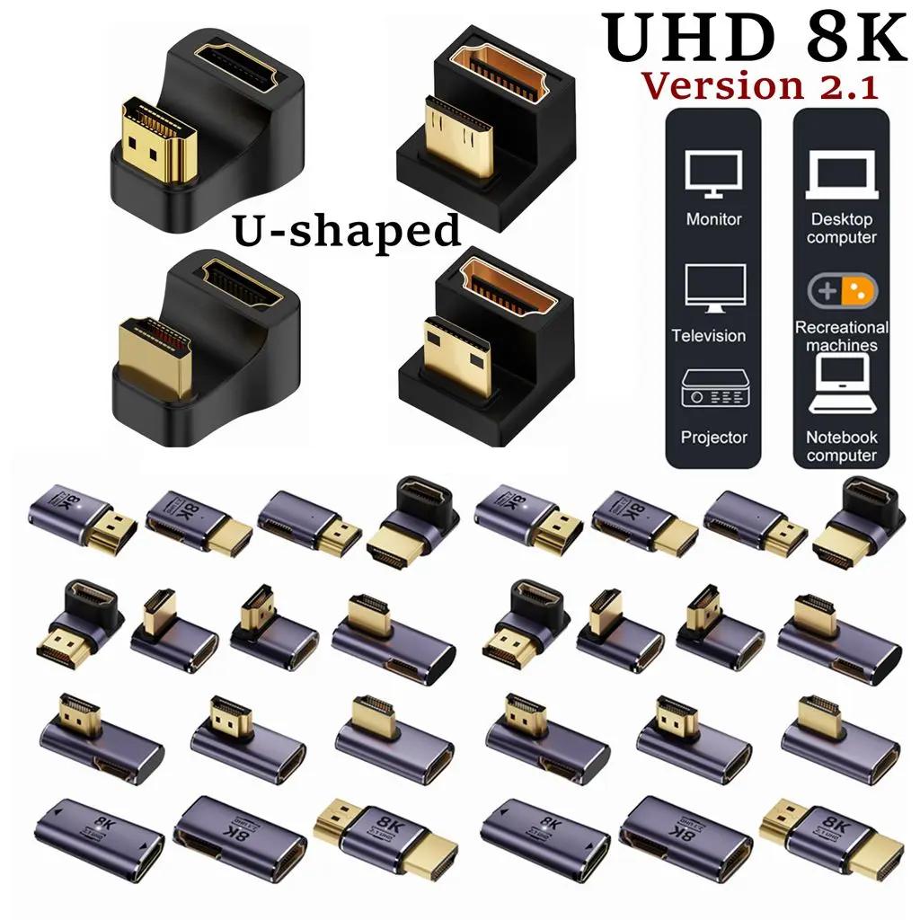 HDMI  360 180 90   ̴ ũ -HDMI  U  L Ÿ UHD 8K 48Gbps HDTV 2.1V ȯ, 1PC